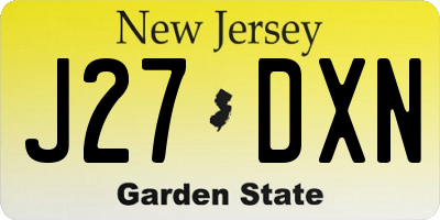 NJ license plate J27DXN