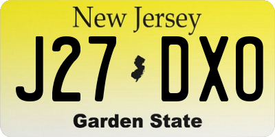 NJ license plate J27DXO