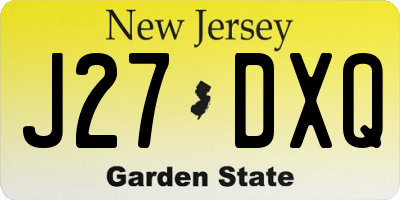 NJ license plate J27DXQ