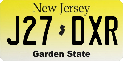 NJ license plate J27DXR