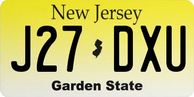 NJ license plate J27DXU