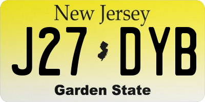 NJ license plate J27DYB