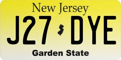 NJ license plate J27DYE