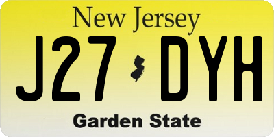 NJ license plate J27DYH