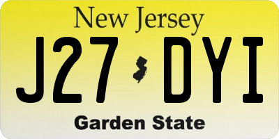 NJ license plate J27DYI