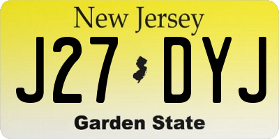 NJ license plate J27DYJ