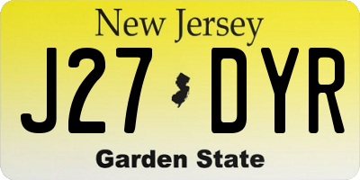 NJ license plate J27DYR