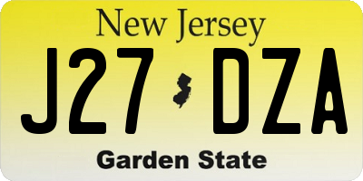 NJ license plate J27DZA