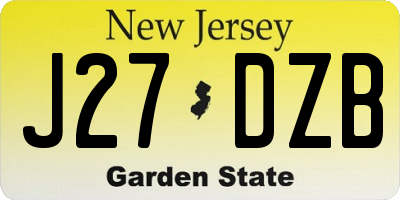NJ license plate J27DZB
