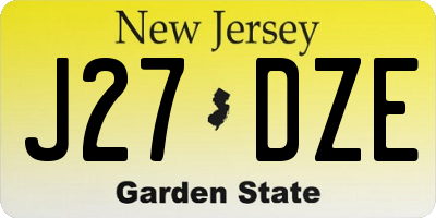 NJ license plate J27DZE