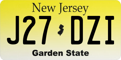 NJ license plate J27DZI