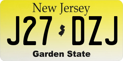 NJ license plate J27DZJ