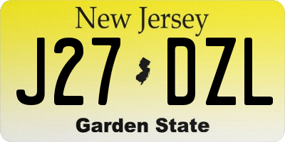 NJ license plate J27DZL