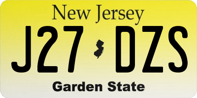 NJ license plate J27DZS