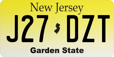 NJ license plate J27DZT