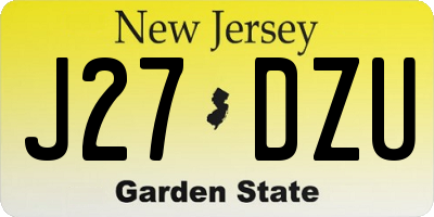 NJ license plate J27DZU