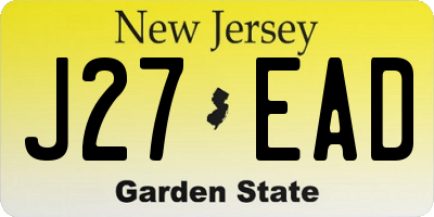 NJ license plate J27EAD