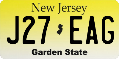 NJ license plate J27EAG