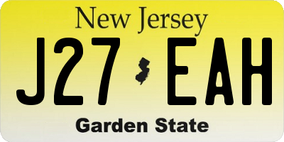 NJ license plate J27EAH