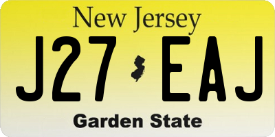NJ license plate J27EAJ