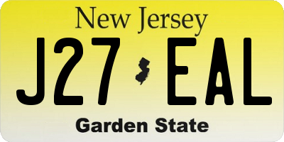 NJ license plate J27EAL
