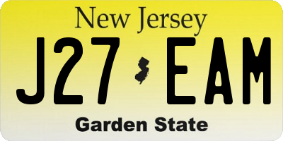 NJ license plate J27EAM