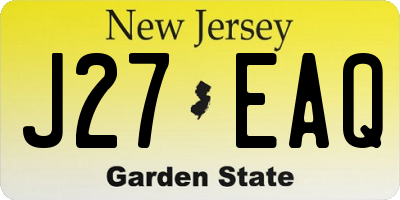 NJ license plate J27EAQ