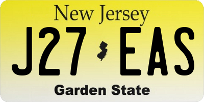NJ license plate J27EAS