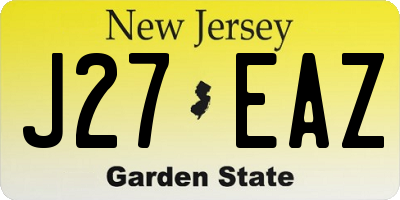 NJ license plate J27EAZ