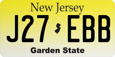 NJ license plate J27EBB