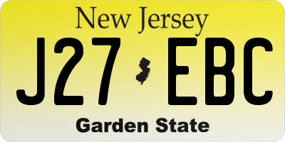 NJ license plate J27EBC