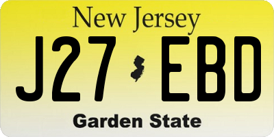 NJ license plate J27EBD