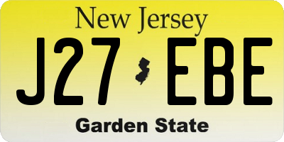 NJ license plate J27EBE