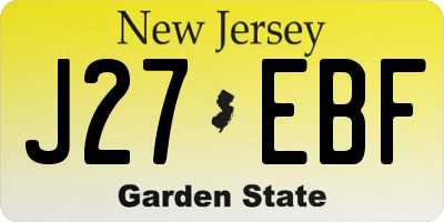 NJ license plate J27EBF