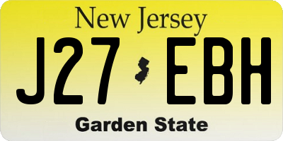 NJ license plate J27EBH