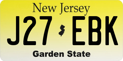 NJ license plate J27EBK
