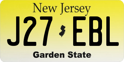NJ license plate J27EBL