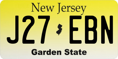 NJ license plate J27EBN