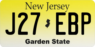 NJ license plate J27EBP