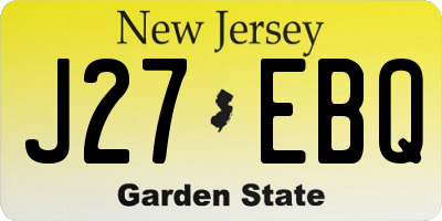 NJ license plate J27EBQ