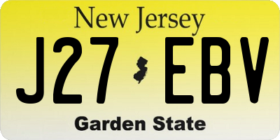 NJ license plate J27EBV
