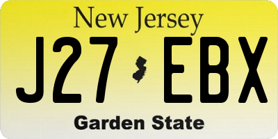 NJ license plate J27EBX