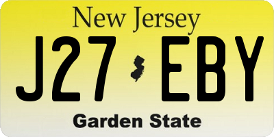 NJ license plate J27EBY