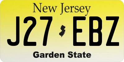 NJ license plate J27EBZ