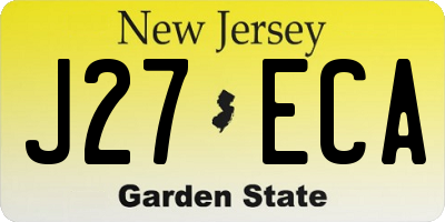 NJ license plate J27ECA
