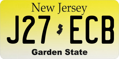 NJ license plate J27ECB