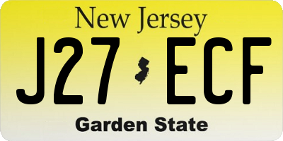 NJ license plate J27ECF