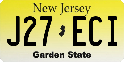 NJ license plate J27ECI
