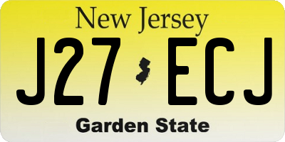 NJ license plate J27ECJ
