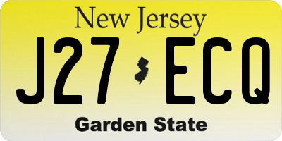 NJ license plate J27ECQ